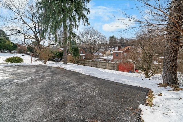 view of snowy yard