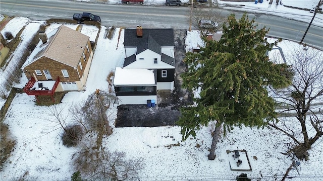 view of snowy aerial view