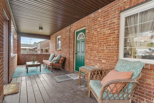 wooden deck with covered porch