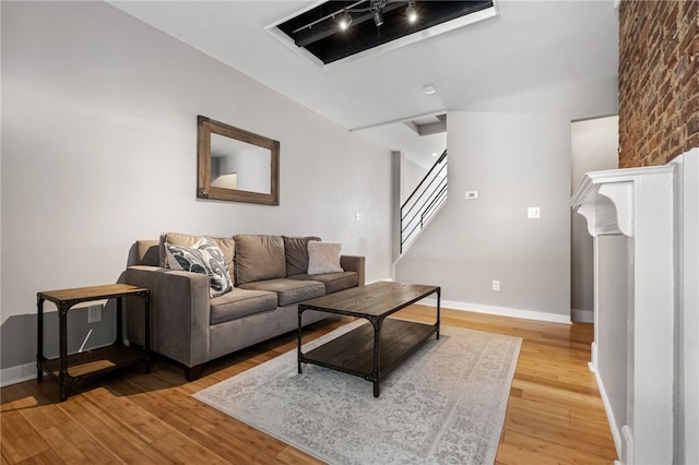 living room featuring hardwood / wood-style floors