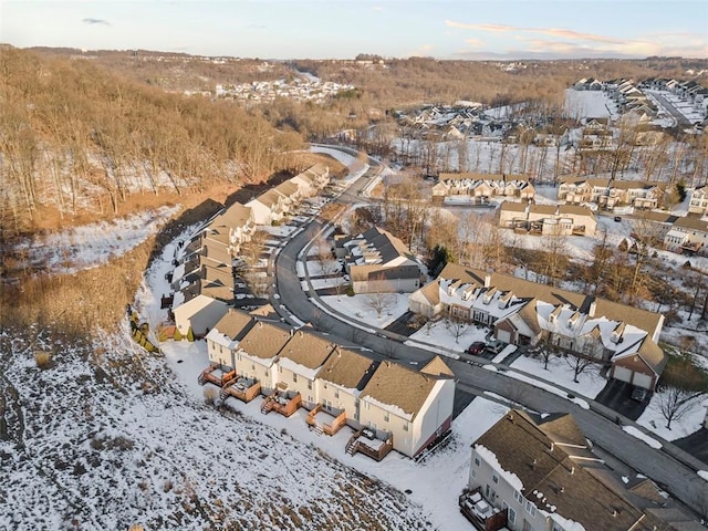 view of snowy aerial view