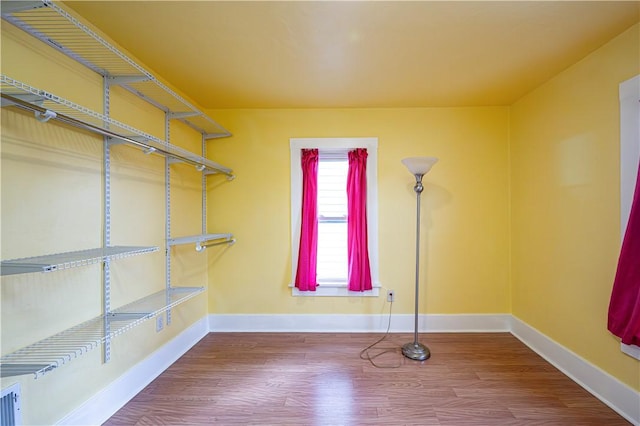 spacious closet featuring wood-type flooring