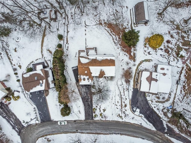 view of snowy aerial view