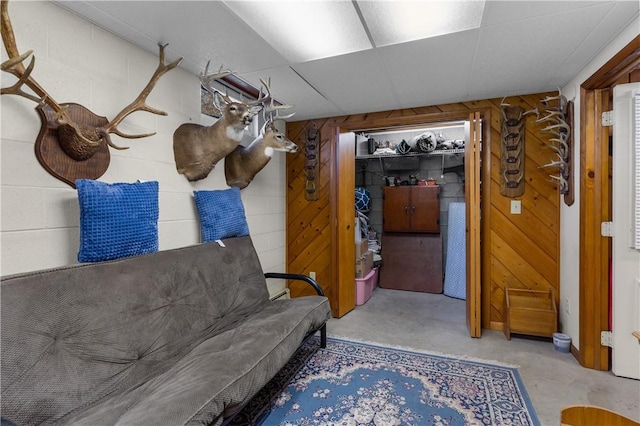 115 Mill Creek Rd, Mill Creek, PA 16145 - living area with wooden walls and carpet