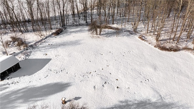 view of snowy aerial view