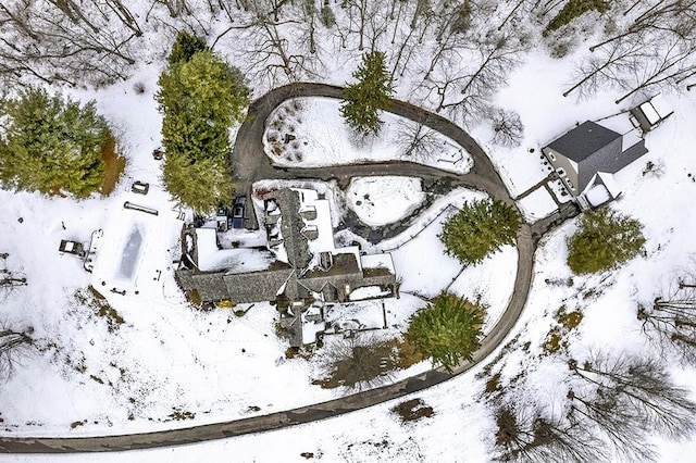 view of snowy aerial view