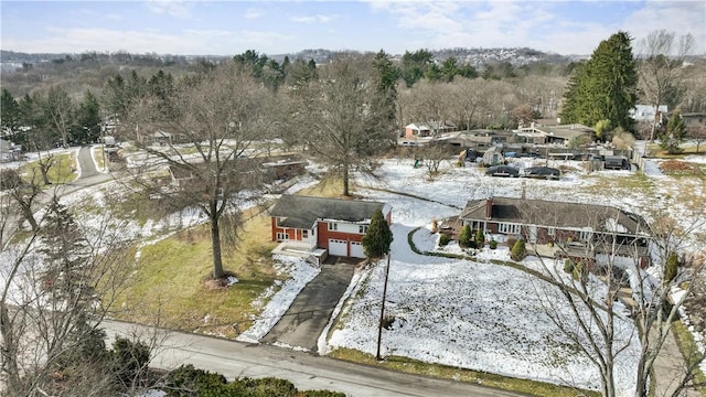 view of snowy aerial view