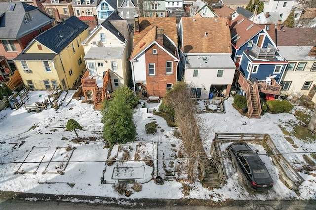 view of snowy aerial view