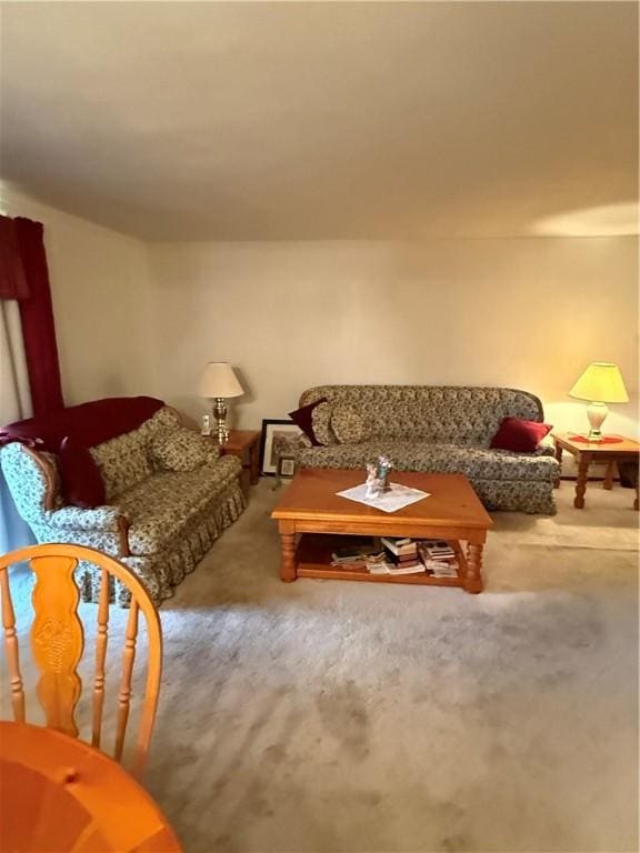 living room with carpet