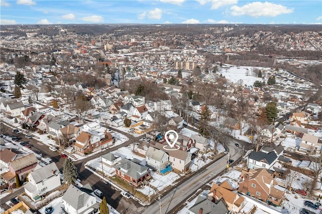 view of snowy aerial view