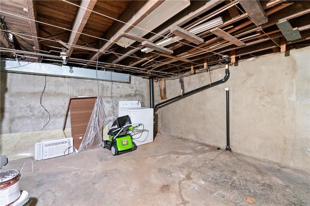 basement featuring washer / clothes dryer