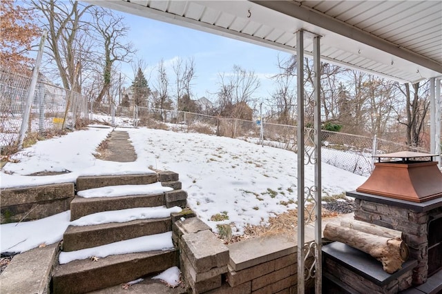 view of snowy yard