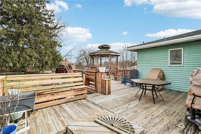 deck featuring a gazebo