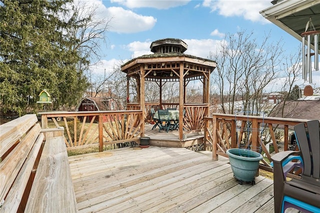 deck with a gazebo