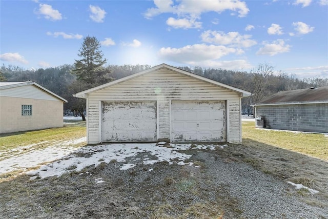 view of garage