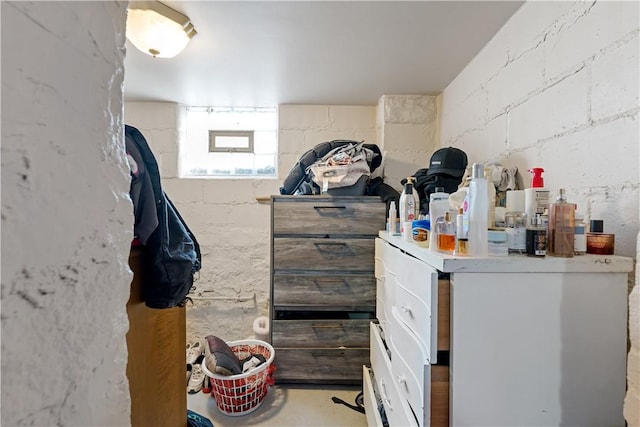 interior space featuring concrete flooring