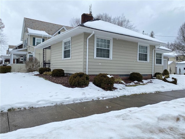 view of snowy exterior