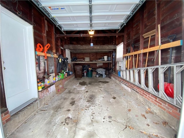 view of garage