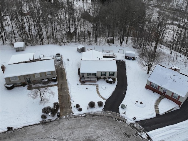 view of snowy aerial view