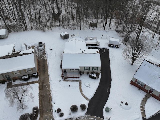 view of snowy aerial view