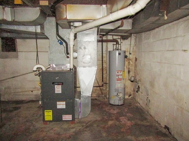 utilities with heating unit and water heater