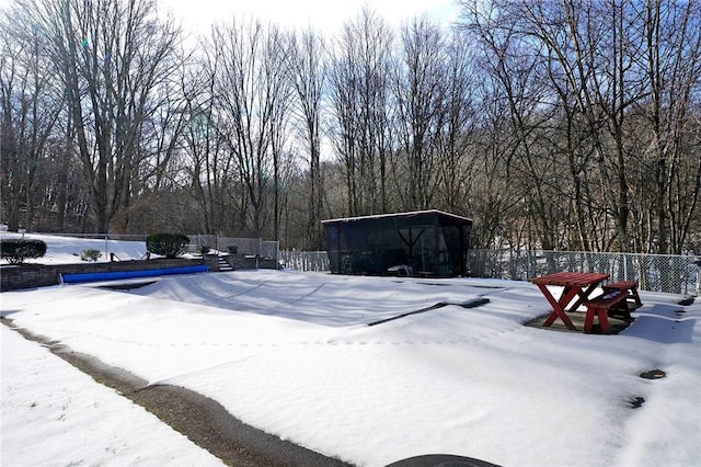 view of snowy yard