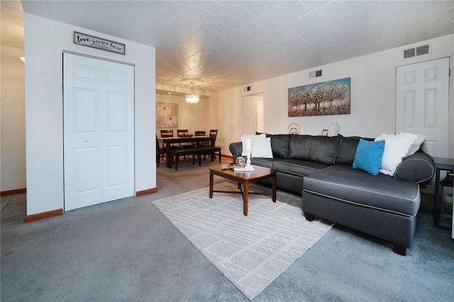 living room featuring concrete floors