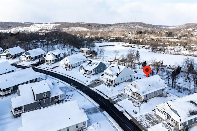 view of snowy aerial view