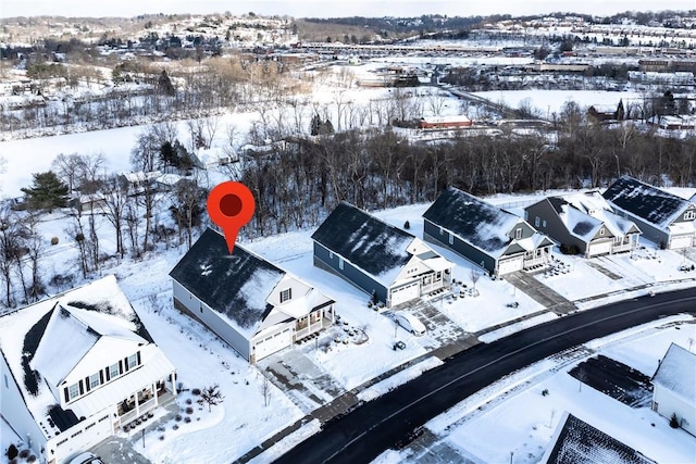 view of snowy aerial view