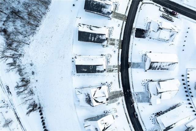 view of snowy aerial view