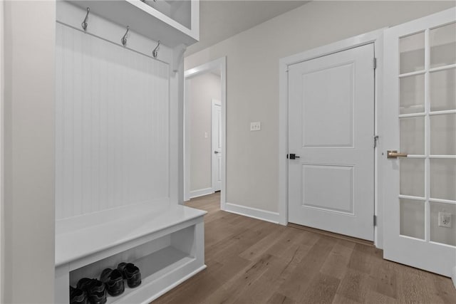 mudroom featuring hardwood / wood-style floors