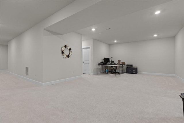 interior space with light colored carpet