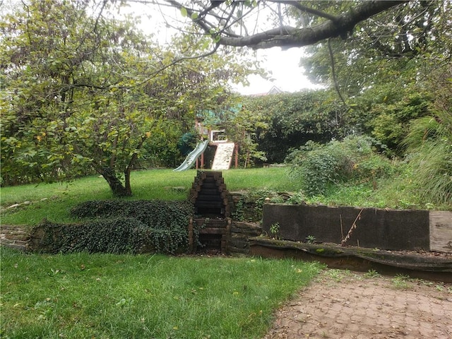 view of yard featuring a playground