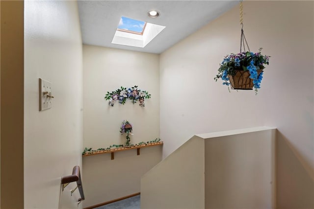 105 Lawrence Dr, Brighton Twp, PA 15009 - corridor featuring a skylight, an upstairs landing, and recessed lighting