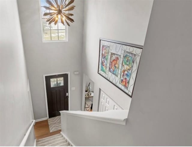 entrance foyer with hardwood / wood-style flooring