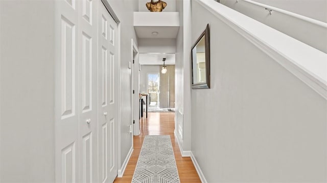 hallway featuring light hardwood / wood-style flooring