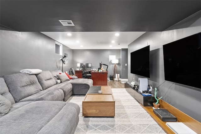 living room featuring hardwood / wood-style flooring