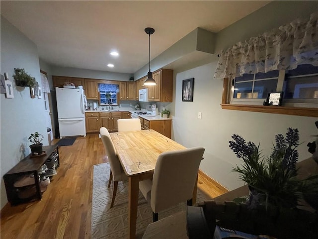 dining area featuring light hardwood / wood-style floors