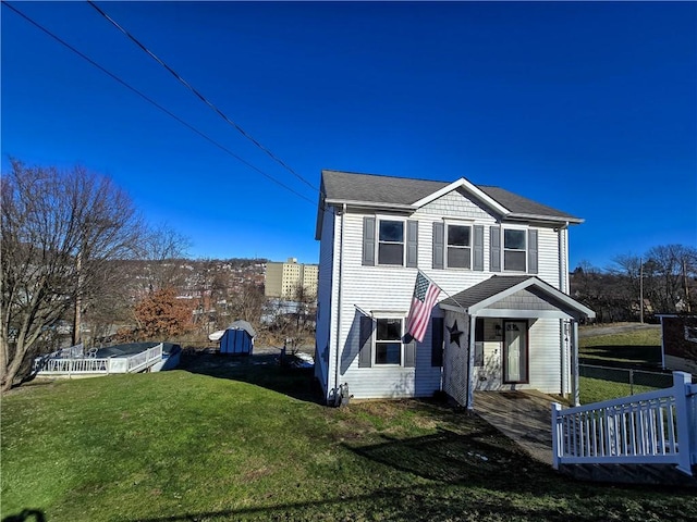 view of front of house with a front yard