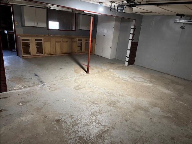 basement with a drop ceiling