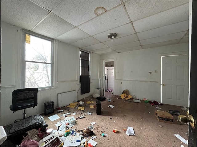 miscellaneous room featuring a drop ceiling