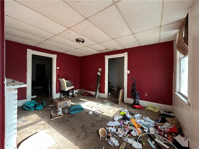 miscellaneous room with a paneled ceiling