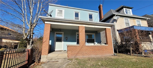 view of front of home with covered porch