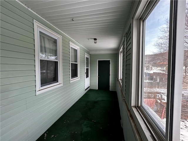 view of unfurnished sunroom