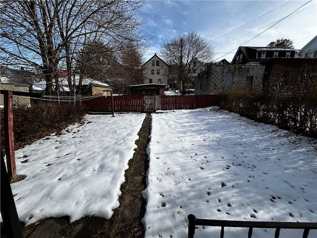 view of snowy yard