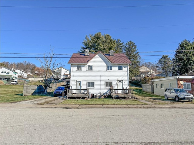 view of front of home featuring a deck