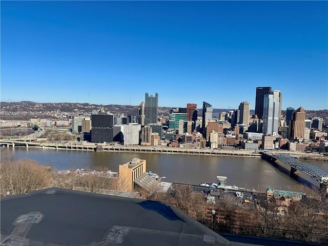 view of city featuring a water view