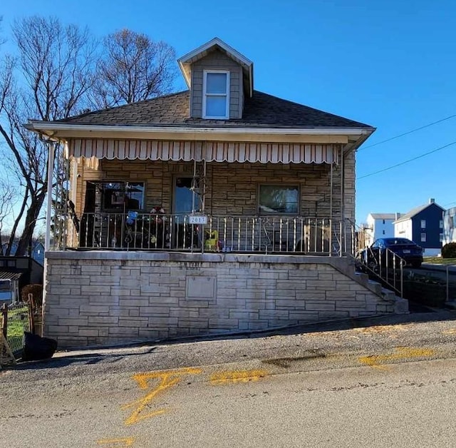 exterior space with covered porch