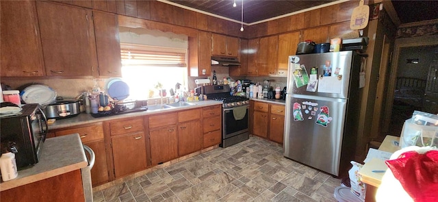 kitchen with stainless steel appliances and sink