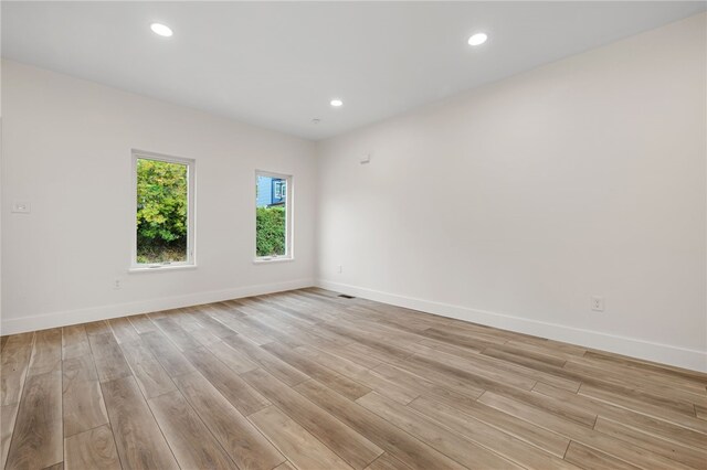 empty room featuring light wood-type flooring
